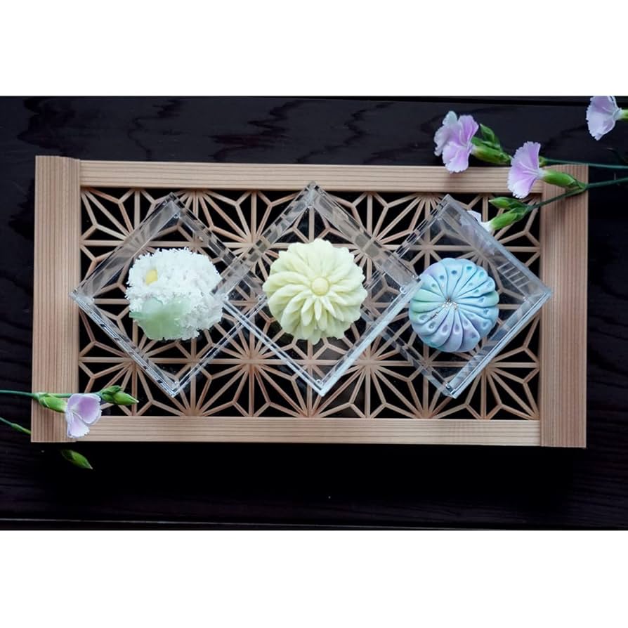 Amazon｜縁樹 雅 角麻8総柄 278×142×32mm 縁起組子 組子細工 木